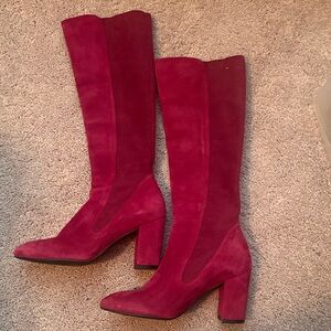 Stuart Weitzman Red Suede Boots